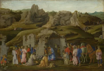 Tillbedjan av Magi. Omkring 1480