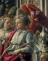 Madonna och barn med änglar och heliga, även kallad Our Lady of Holy Spirit eller Barbadori altartavla av Filippo Lippi (ca 1406-1469), tempera på trä, 208x244 cm