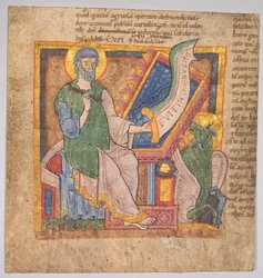 Miniatyr från en latinsk bibel: St. Lukas