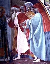 SS. Stephen och Margaret, en detalj från tabernaklet i Canto al Mercatale, 1498