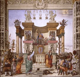 Sankt Filip exorcerar demonen från Mars tempel, södra väggen i Strozzi kapell, ca 1497-1502 (se 208286)