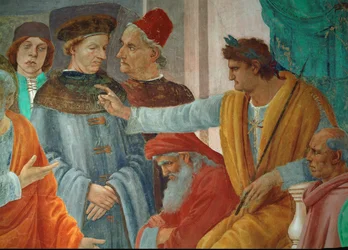 Disputationen mellan Sankt Petrus, Sankt Paulus och trollkarlen Simon Magus i närvaro av kejsar Nero