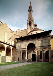 Utsikt över kapellet i Pazzi av Filippo Brunelleschi (1377-1446)