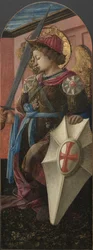 Panel från en triptyk: Ärkeängeln Mikael