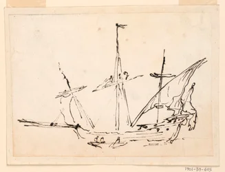 Teckning, Ett segelfartyg, 1770-1800