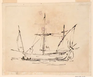 Teckning, Ett segelfartyg, 1770-1800