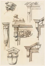 Teckning, Arkitekturstudier, 1750-75