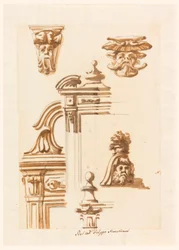 Teckning, Arkitekturstudier, 1750-90