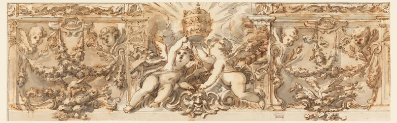 Teckning, Dekorering av en frise, ca 1770