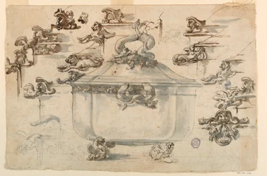 Ritning, mönster till silverterrin, 1769