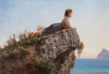 La fanciulla sulla roccia a Sorrento (Flickan på klippan i Sorrento). 1871