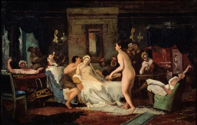 Fest på bröllopsaftonen i ett bad, 1885