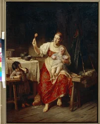 La belle mere - Peinture de Firs Sergeevich Zhuravlev ((Firs Jouravliov
