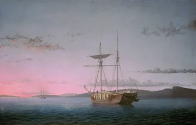 Lumber Schooners på kvällen på Penobscot Bay