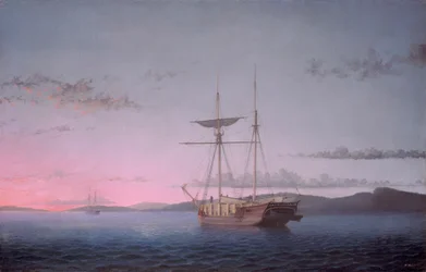 Lumber Schooners på kvällen på Penobscot Bay
