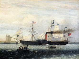 Britannia på väg in i Bostons hamn, 1848