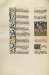 En turnering i Bordeaux, ca 1480-83 (tempera och guld på pergament)