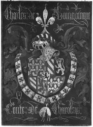 Charles de Bourgognes vapen (1433-77) Greve av Charolais, 3:e kapitlet av Orden av det gyllene skinnet, Dijon, 1433