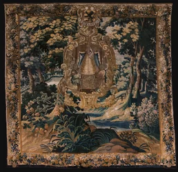 flamländsk gobeläng. Landskap med den svarta Madonnan. Atelier i Oudenaarde. 1665.