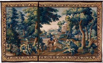 flamländsk gobeläng. Slutet av 1600-talet. Egendom för kyrkan Sint-Walburgakerk Oudenaarde (Dekenij van de Sint-Walburga).