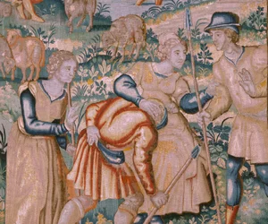 flamländsk gobeläng. Applåder. Atelier i Oudenaarde. 1600-talet.