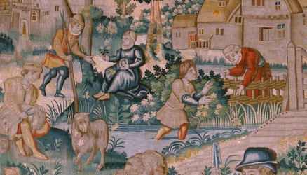 flamländsk gobeläng. Applåder. Atelier i Oudenaarde. 1600-talet.
