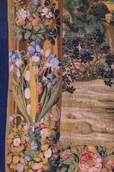 flamländsk gobeläng. Serien The Apocalypse: Saint Michael besegrar draken. Atelier Willem Dermoyen, Bryssel. Ca 1553-1555. Detalj.
