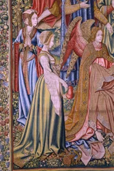 flamländsk gobeläng. Serien The History of Saint John the Baptist: The Baptism of Christ (Het doopsel van Christus). Bryssel ateljé. 1515-1520.