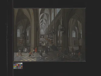 Interiör av Antwerpens katedral (olja på duk)