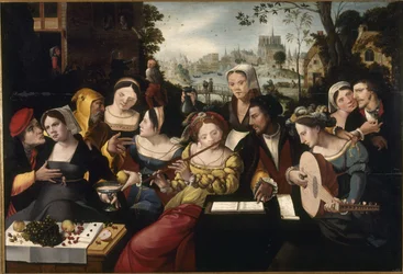 Den förlorade sonen bland kurtisanerna, ca 1530 (olja på trä)