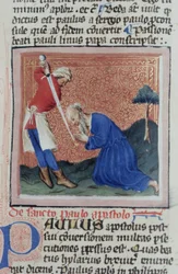 Ms Gen 1111 Page från Legenda Aurea, Brygge, c.1400-10