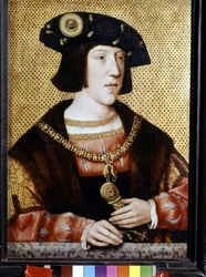 Porträtt av Karl V (1500 - 1558), kejsare av Tyskland. Flamländska 1500-talets skola (olja på duk)