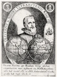 Porträtt av Oliver Noort (1558-1627) vid 42 års ålder