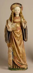 St. Agnes, School of Mechelen, ca 1500 (polykrom och förgylld ek)