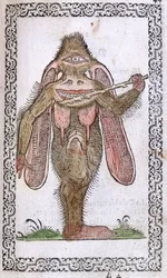 The Cyclops, illustration från The Habits and Portraits of Almost All Nations and Contemporary Nations av Jean Sluperji, Antwerpen, 1572 (träsnitt i färg)