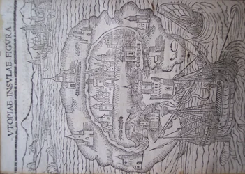 Titelsidan för Utopia, av Thomas More, Leuven 1516