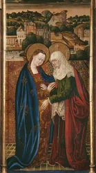 Triptyk, visitation, central panel (se även 345910, 345911)