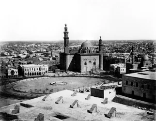 Översikt över Kairo, Egypten, 1878