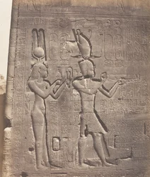 Dendera Tentyris, Athors tempel - Bakre ansikte - Cleopatra och ..., 1851-52, tryckt 1853-54.