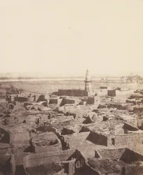 Edfu, General Aspect of the City sett från Py...s centrala plattform, 1851-52, tryckt 1853-54.