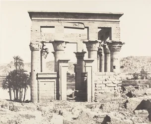Ön Fileh Philæ, byggnad från öst - Västra fasaden - Utsikt över P..., 1851-52, tryckt 1853-54.