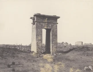 Karnak Thebe, Great North Gate sett från punkt X, 1851-52, tryckt 1853-54.
