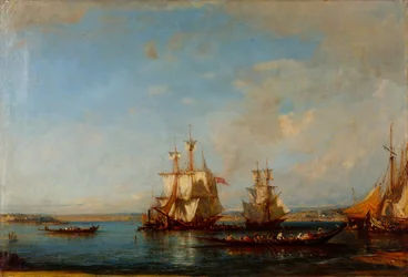 Kajaker och segelbåtar vid Bosporen