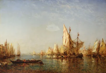 Frakt på Canal Grande, Venedig,