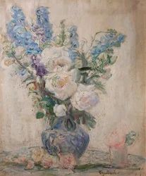 Vita rosor och delfinier