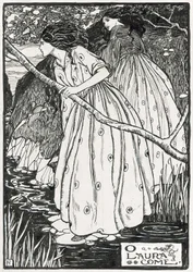 Illustration till "Poems of Christina Rossetti" (blyerts  bläck på papper)