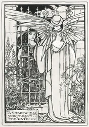 Illustration till "Poems of Christina Rossetti" (blyerts  bläck på papper)