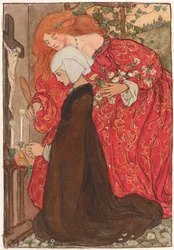 Illustrationer till Christina Rossettis "Goblin Market" (blyerts, tusch  akvarell på papper)