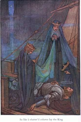 Så som en krossad pelare låg kungen (Morte D