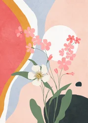 Abstrakta rosa blommor